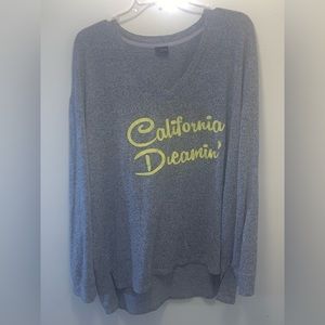 California Dreaming Heather Gray Hi-Low Sweater